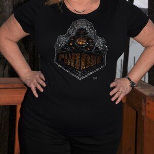 Purdue Boilermakers rhinestone RN short sleeved shirt  XS S M L XL XXL 1X 2…